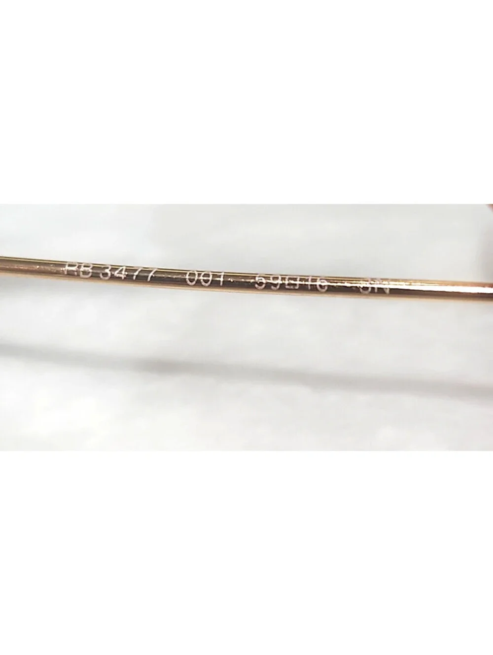 Ray Ban RB3477 001 Gold Metal Sunglasses Frame 59-16 Wrong Screw in Arm